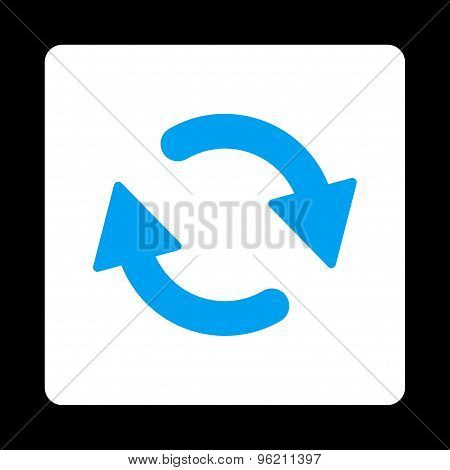 Refresh flat blue and white colors rounded button