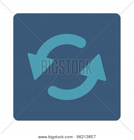 Refresh Ccw flat cyan and blue colors rounded button
