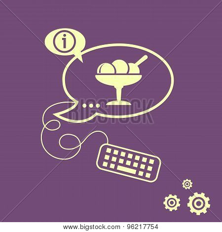 Ice Cream Icon And Keyboard Design Elements