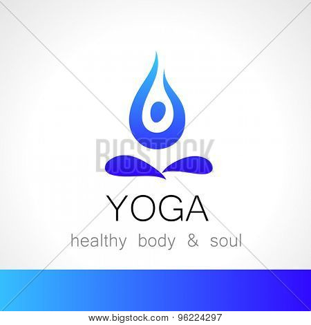 Yoga logo - design template. Health Care, Beauty, Spa, Relax, Meditation, Nirvana concept icon.