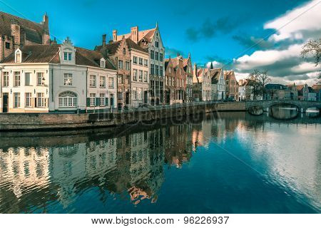 Bruges canal Spiegelrei, Belgium
