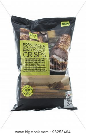 Bag Of Marks & Spencer Pork, Sage And Scrumpy Cider Hand Cooked Crisps
