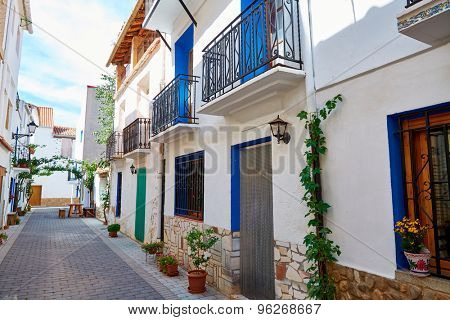 Aras de los Olmos village street  in Valencia Spain
