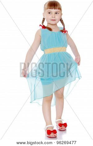 Adorable little blond Caucasian girl