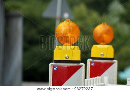 A construction site on a street