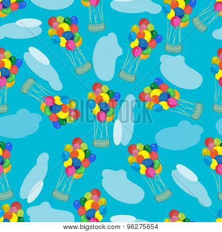 Hotair Balloon Seamless Pattern