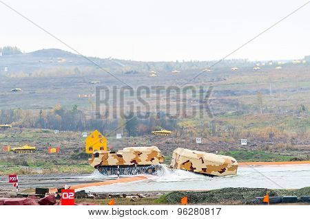 Tracked carrier DT-30P1 after water obstacle. Russia
