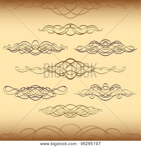 Divider Ornament Vintage Swirl Scroll Curl Set Decoration