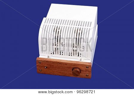 Vacuum Tube Amplifier Isolated On Blue