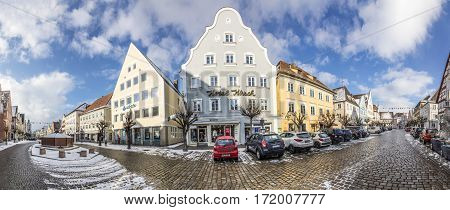 Old Houses In Small Town Of Guenzburg In Bavaria