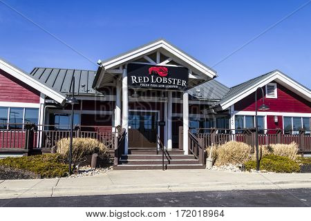 Indianapolis - Circa February 2017: Red Lobster Casual Dining Restaurant Red Lobster is owned by Golden Gate Capital II