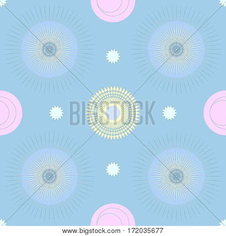 Abstract pattern with circles. Vector seamless baby pattern