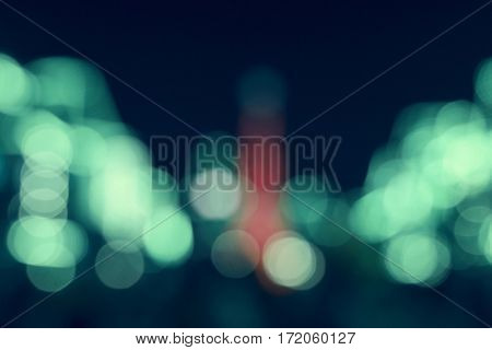 Dark Nightlights Blurry Modern Urban City