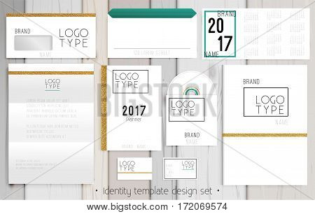 Modern corporate identity template design set. Documentation for business. Business stationery. Vector EPS10.