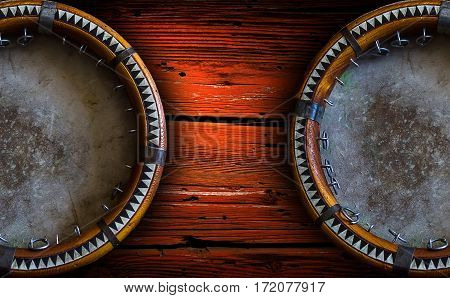 Central Asian Tambourine. Uzbek Doira. The Traditional Uzbek Musical Instrument Doira