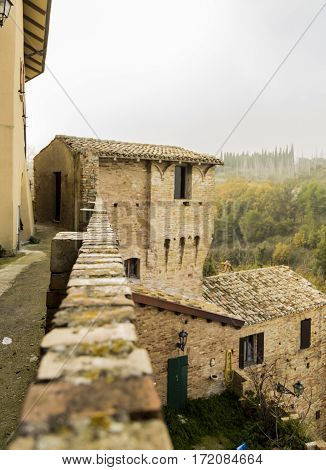 Panoramic view from an alley in Grottammare, Marche, Italy