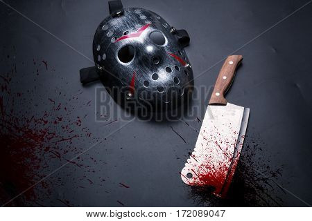 Serial murderer tools isolated on black background