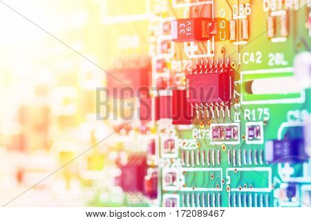 part of electronic circuit with color filters