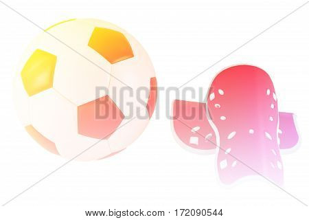 soccer ball and shin guard with color filters