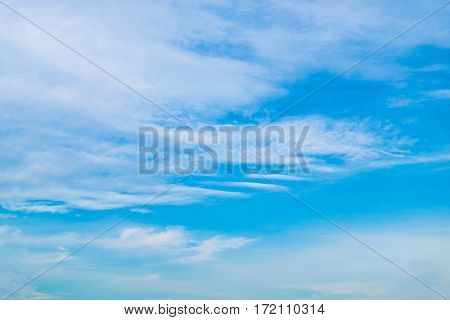 White cloudy and light blue sky background.