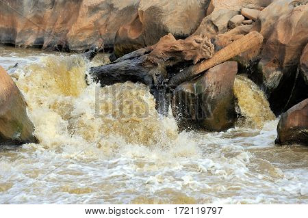 Lugard Falls In Tsavo Natioal Park Of Kenya