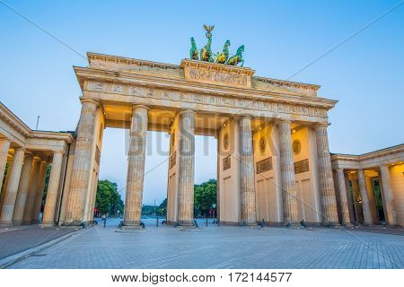 Berlin Brandenburg Gate In Twilight, Germany