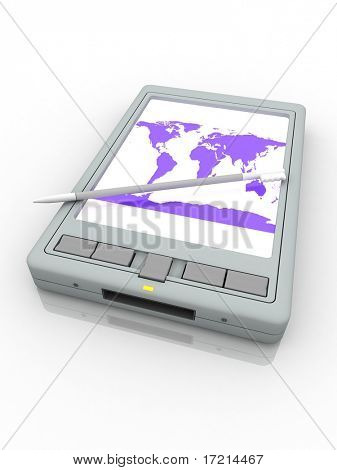 Pocket PC un fondo blanco