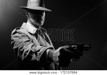 Spy Agent Pointing A Gun