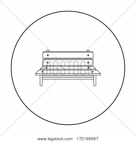 Bench icon in outline style isolated on white background. Park symbol vector illustration.