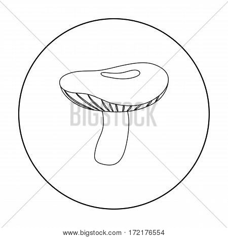 Russula icon in outline style isolated on white background. Mushroom symbol vector illustration.