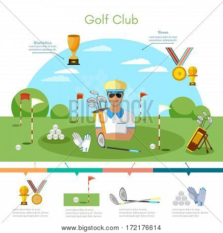 Golf sports championship infographic elements playing golf game