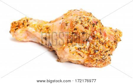 Marinated Chicken Wing Drumette On White Background