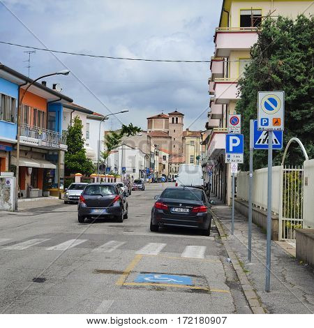 Rovigo, Italy - June, 17, 2016: cars on a street in Rovigo, Italy