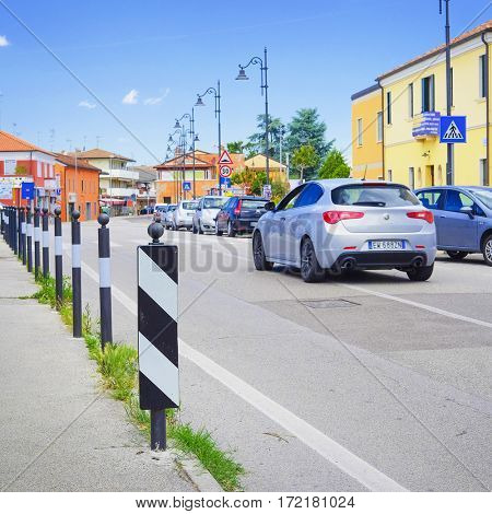 Rovigo, Italy - June, 17, 2016: cars on a street in Rovigo, Italy