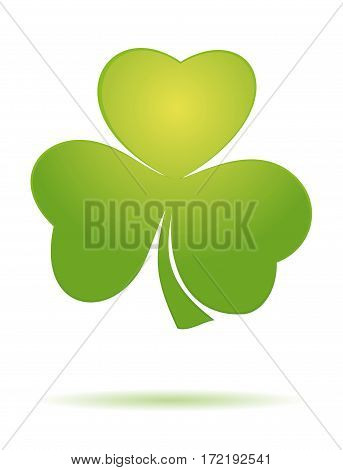 Shamrock clover. Vector green clover icon. Trefoil. Trifoliate clover. Vector clover icon. 