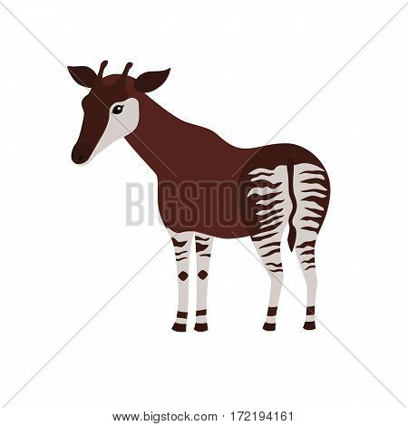 okapi cartoon isolated on white background. vector illustration for children