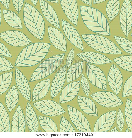 Stylized leaves. Seamless vector background for design