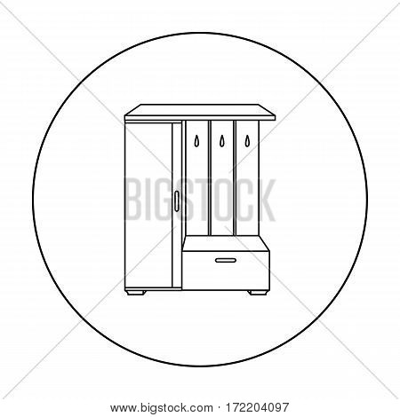 Vestibule wardrobe icon in outline style isolated on white background. Furniture and home interior symbol vector illustration.