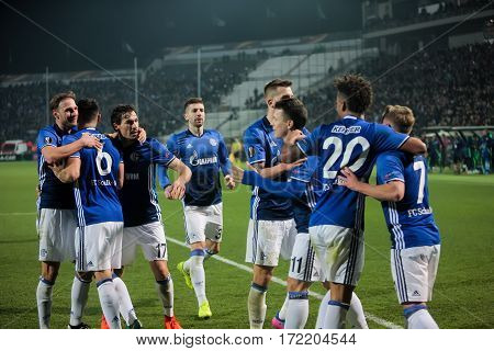 Uefa Europa League Match Between Paok Vs Schalke Played At Toumba Stadium