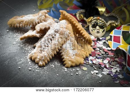 Tipical italian cake Chiacchere for carnival party