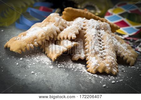Tipical italian cake Chiacchere for carnival party