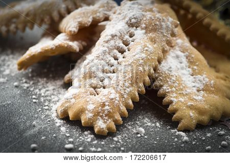 Tipical italian cake Chiacchere for carnival party