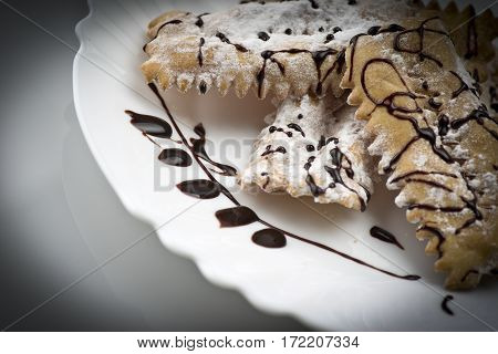 Tipical italian cake Chiacchere for carnival party