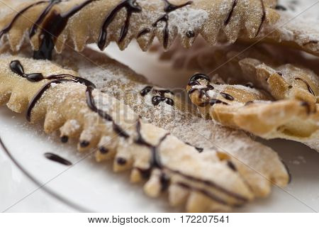 Tipical italian cake Chiacchere for carnival party