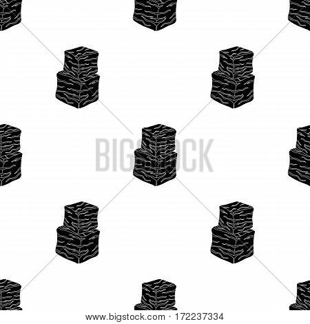 Diced beef icon in black style isolated on white background. Meats pattern vector illustration