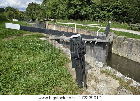 Griffin's Mill Lock on Thames & Severn Canal Brimscombe Stroud Gloucestershire