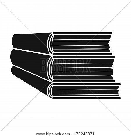 Stack of books icon in black design isolated on white background. Books symbol stock vector illustration.
