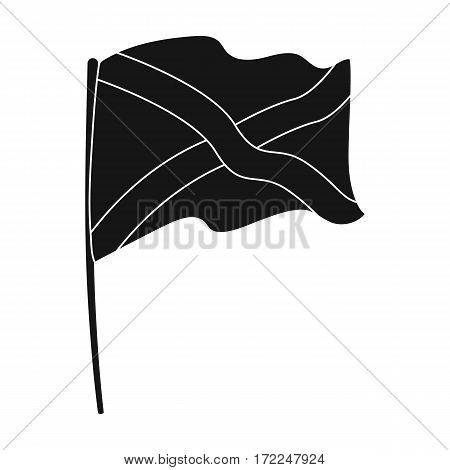 Flag of Scotland icon in black design isolated on white background. Scotland country symbol stock vector illustration.