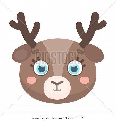 Deer muzzle icon in cartoon design isolated on white background. Animal muzzle symbol stock vector illustration.