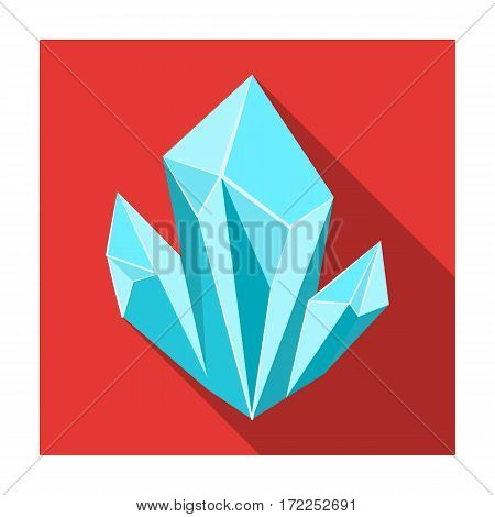 Blue natural mineral icon in flat design isolated on white background. Precious minerals and jeweler symbol stock vector illustration.
